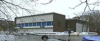 Onderstation Marnixstraat Amsterdam met wandsculptuur Energie en tijd (1962)