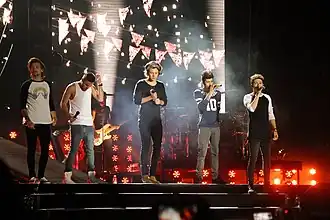 One Direction tijdens de show in Santiago, Chili