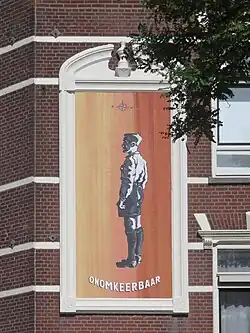 Muurschildering Onomkeerbaar uit 1994.