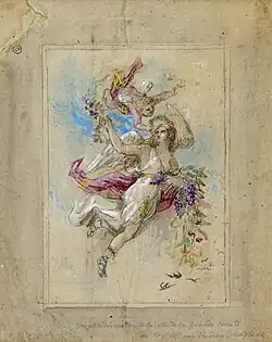 Ontwerp plafondschildering, Th. Schaepkens, ca. 1868