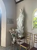Het beeld van Onze-Lieve-Vrouw in de kapel.