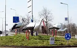 Ooievaars, rotondekunstwerk, Gennep
