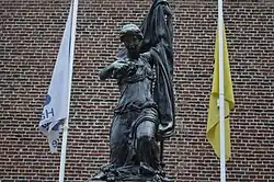 Close-up van het bronzen beeld