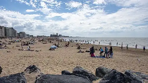 Een strand in Oostende
