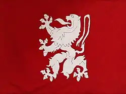 De Leo Belgicus in zilver op een veld van keel