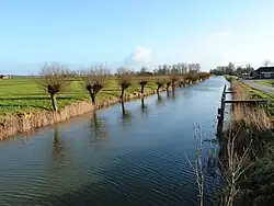 Het Westerwijtwerdermaar naar het Damsterdiep gezien vanaf het verlaat