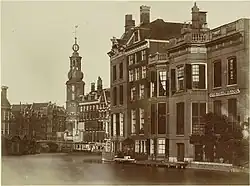 Munttoren vanaf Rokin, ca. 1860