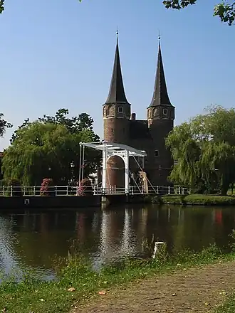 Ophaalbrug bij de Oostpoort in Delft
