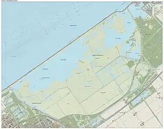 Spoorlijn ter hoogte van de Oostvaardersplassen.