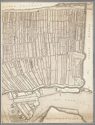 Nauwkeurige kaart van Oostzaandam uit 1794