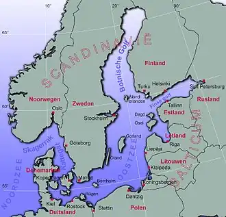 Kaart van de Oostzee