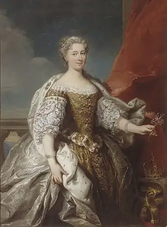 Catharina op een portret van Jean-Baptiste van Loo