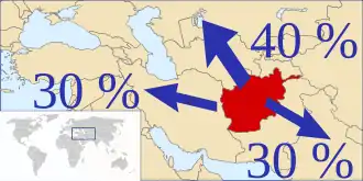 De opiumexport vanuit Afghanistan.
