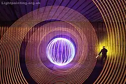 Een lightpainting met LED-verlichting