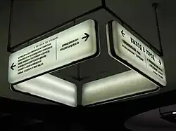 Wegwijzers boven het perron