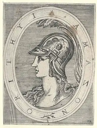 Gravure van Oreithyia, 18e eeuw