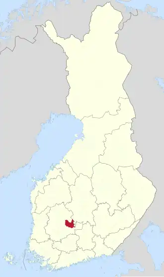 Kaart met de locatie van Orivesi