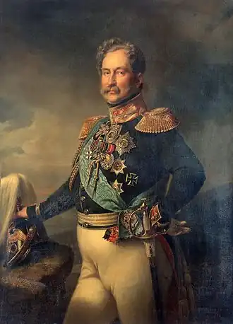 Russisch generaal en minister-president Alexey Fyodorovich Orlov, door Franz Krüger, 1850.