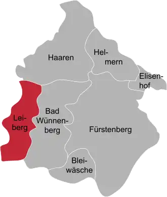 Ligging van Leiberg in de gemeente