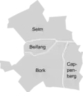 De stadsdelen van Selm.