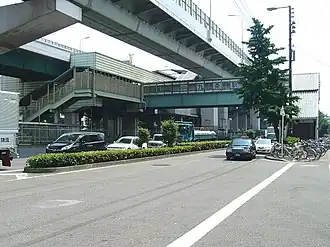 De ingang van het metrostation.