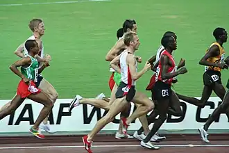 Tweede serie van de 5000 m mannen op het WK 2007 in Osaka.