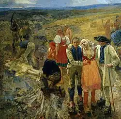 Gedood door de bliksem, ca. 1901, Národní galerie v Praze, Praag