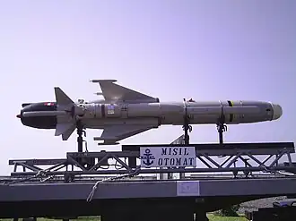 Een tentoongestelde OTOMAT van de Peruviaanse marine; Callao, oktober 2007.