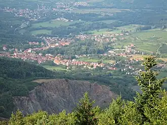 Zicht op Ottrott vanop de Mont Sainte-Odile