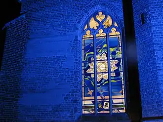 Het beleg van Grol van 1627 afgebeeld in een glas-in-loodraam van Luuc Ottens