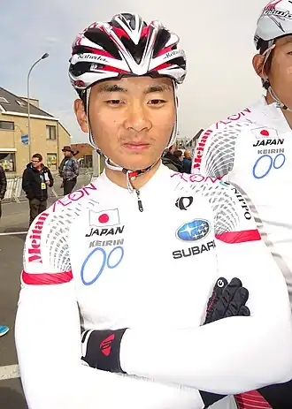 Okamoto bij de Ronde van Vlaanderen voor beloften, 2016.