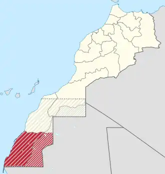 Kaart van Oued ed Dahab-Lagouira