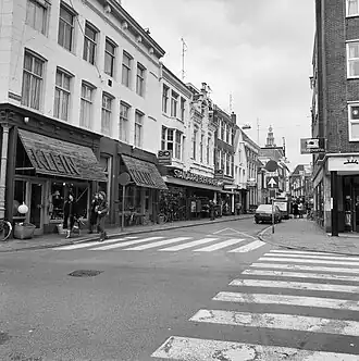 Zwanestraat vanaf de Kromme Elleboog, 1980