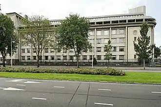 Het gebouw van het Joegoslavië-tribunaal.