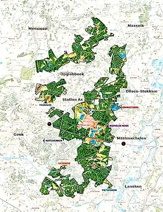 Overzichtskaart met de situatie in november 2020
