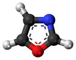 Molecuulmodel van oxazool