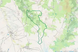 Perimeter van het Réserve naturelle nationale du plan de Tuéda