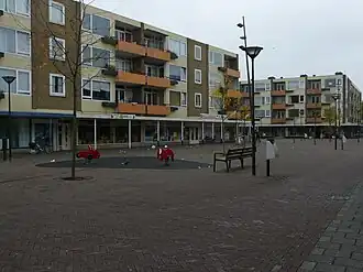 Overzicht van het plein