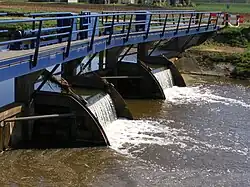 Dubbele klepstuw in de Schipbeek bij Bathmen