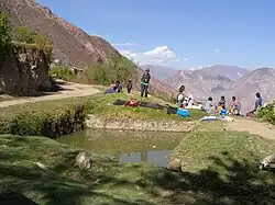 Een van de irrigatiereservoirs van Chojahuaya