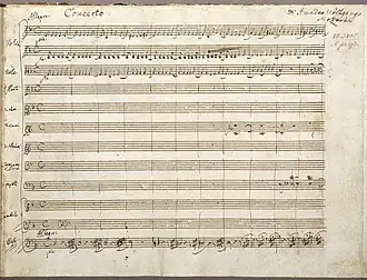 Openingspagina van Mozarts autograaf