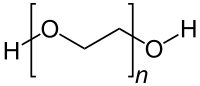 Structuurformule van polyethyleenglycol