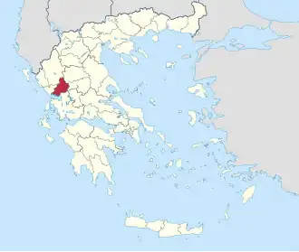 Locatie van het departement Arta