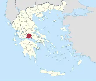 Locatie van het departement Fokida