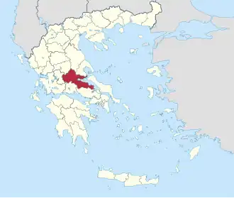 Locatie van het departement Phthiotis