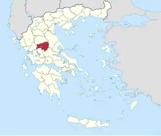 Locatie van het departement Karditsa