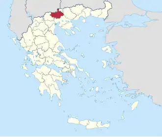 Locatie van het departement Kilkis