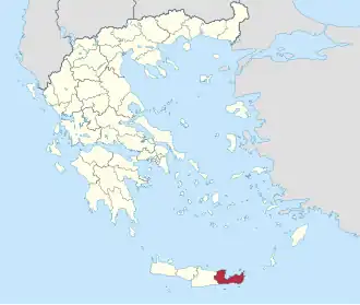Locatie van het departement Lassithi