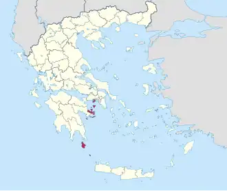 Locatie van het departement Eilanden