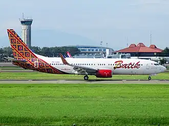 Een Boeing 737-800 van Batik Air